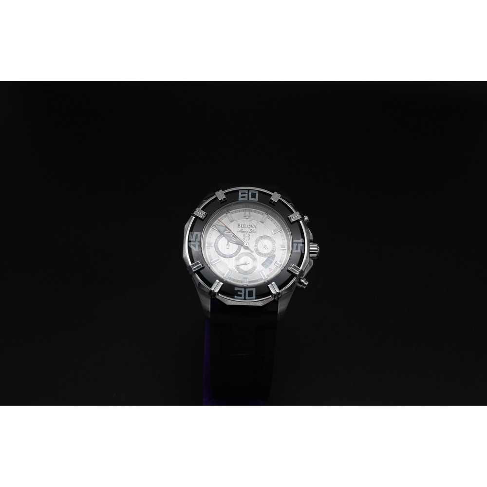 Bulova Marine Star Chronograph 48mm Men's Watch Original Strap New Crystal - Picture 3 of 3